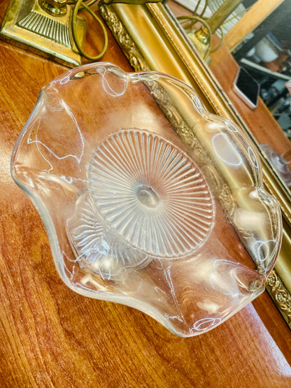 Antique crystal cake platter, Crystal platter for sweet serving , England