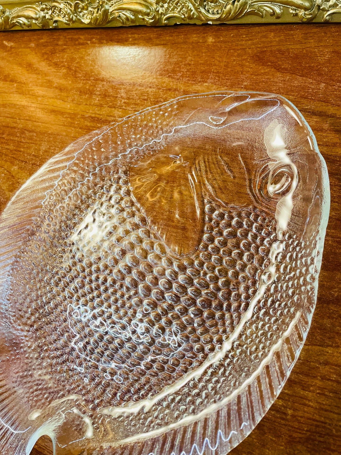 Antique Arcoroc France’s crystal fish-shaped platter , England