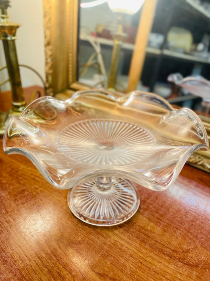 Antique crystal cake platter, Crystal platter for sweet serving , England