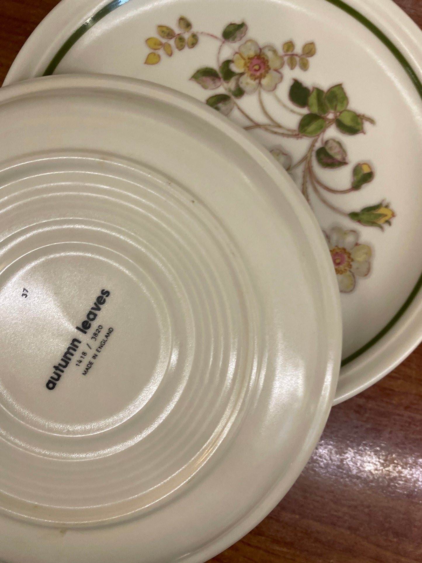 “ autumn leaves” collection’s 2 dinner plates , 1400 each, England