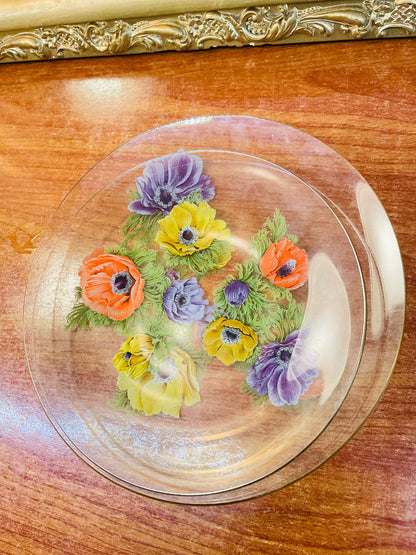 Set of 2 Antique Pilkingon crystal platters , In 2 different sizes, England