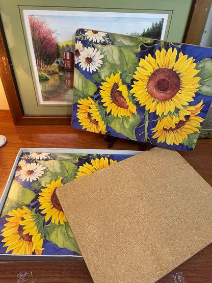 Set of 6 pimpernel harrods“ sunflower “ table mates/ coasters