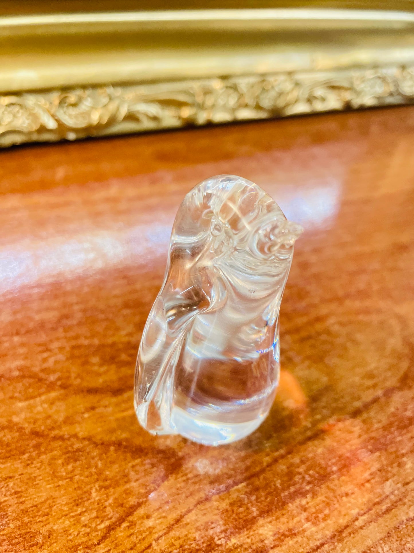 Antique 3D crystal penguin figurine,England