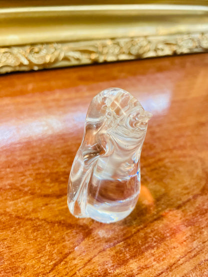 Antique 3D crystal penguin figurine,England