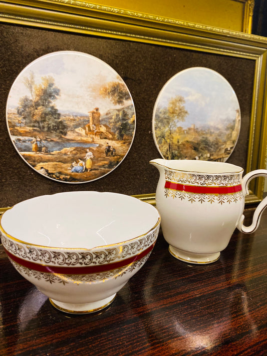 Set of antique ceramic cream pot & sugar bowl , England