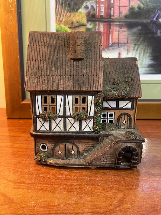 Vintage ceramic french cottage candle house