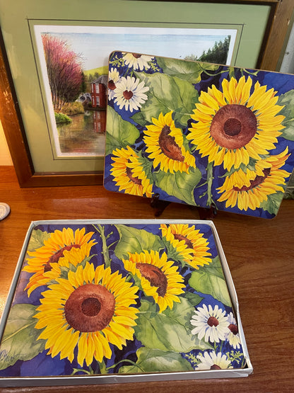 Set of 6 pimpernel harrods“ sunflower “ table mates/ coasters