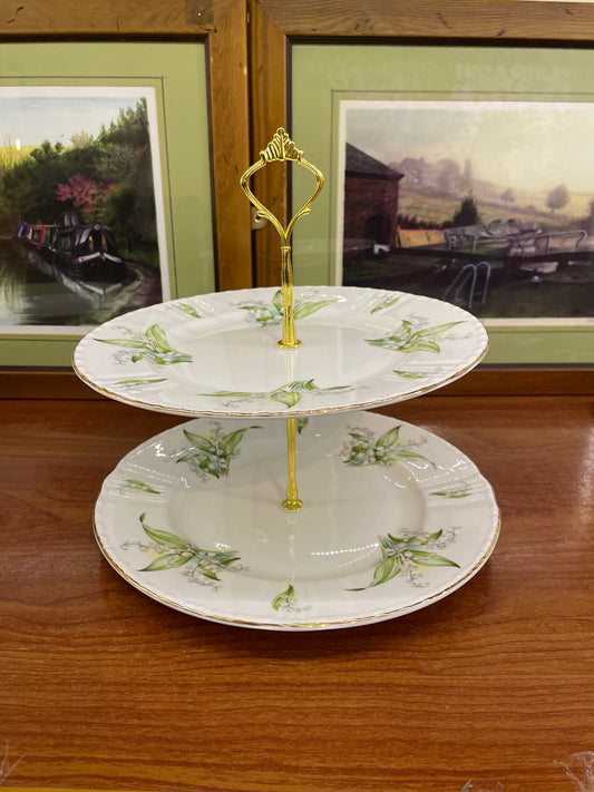 Royal Vale 2-tier cake platter, Fine bone china, England