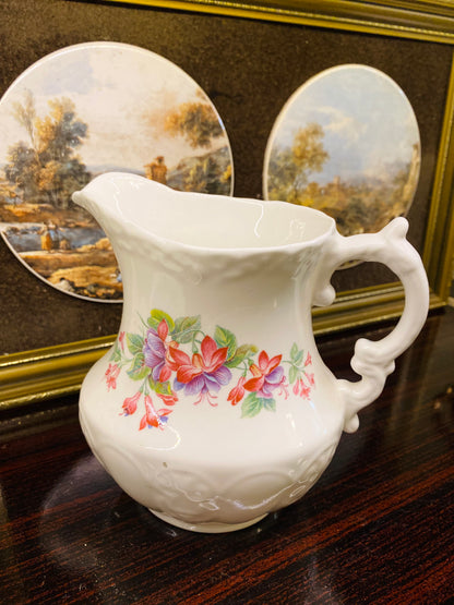 Antique floral milk & cream jug, England