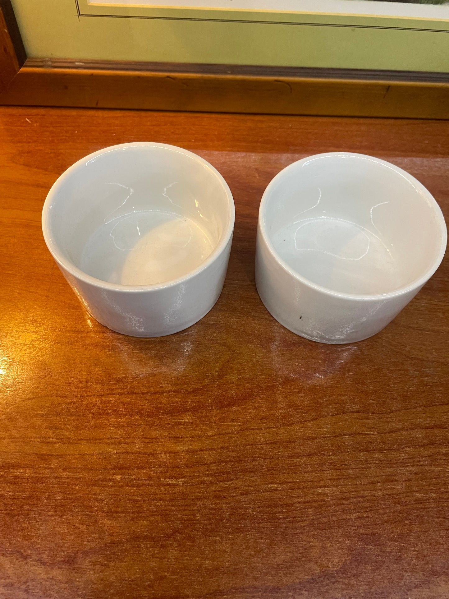 Set of 2 white porcelain rumkins, England