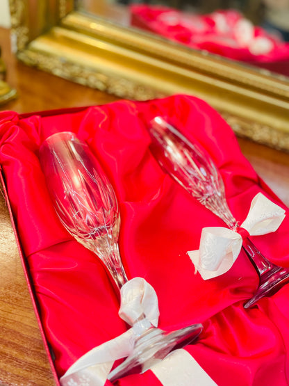 Box-packed hoya Crystal champagne glasses, gift item , England