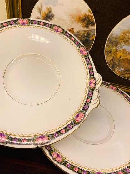 Cake Plater, floral, Porcelain Oven Safe, England