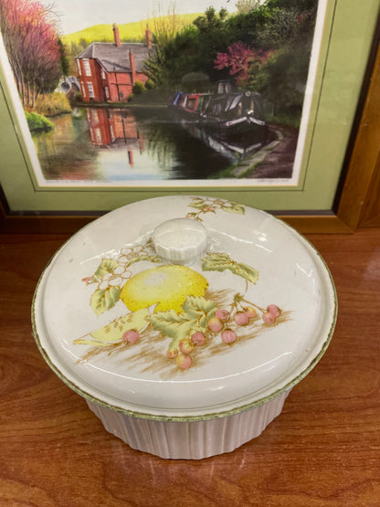 Porcelain casserole dish, Large bowl with lid, ceramic, oven safe, England