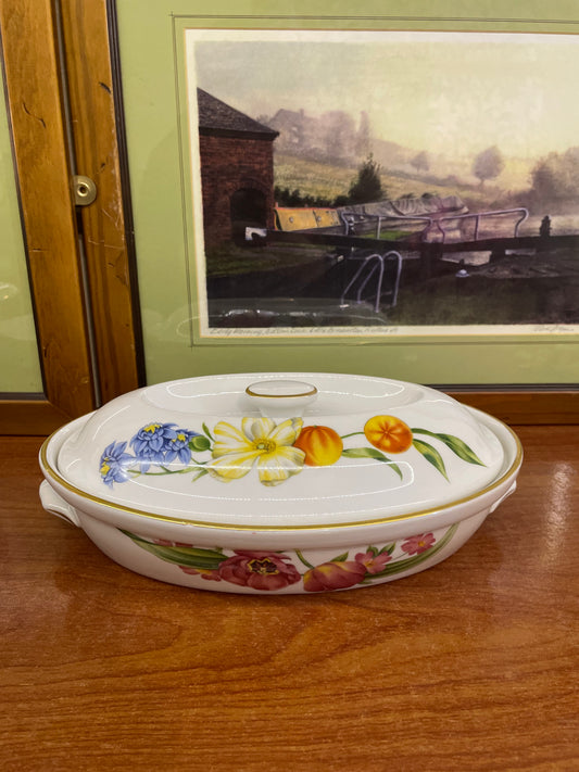 Royal Worcester oval casserole dish, oven safe, porcelain England