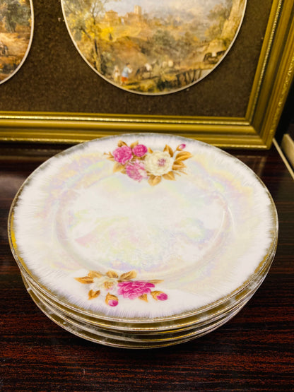 Set of 6 Quarter Plates, floral, Ceramic Oven Safe, England