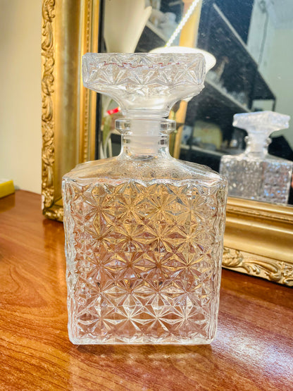 Antique crystal decanter with airtight lid , England