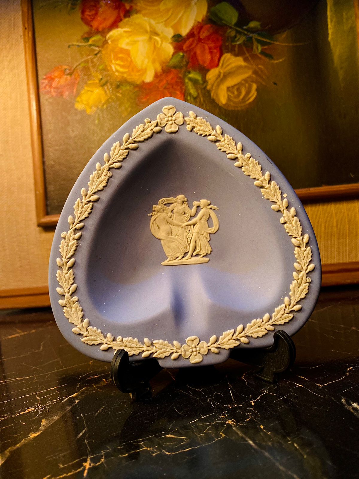 WEDGWOOD JASPER - BLUE HEART SWEET DISH / TRINKET PLATE