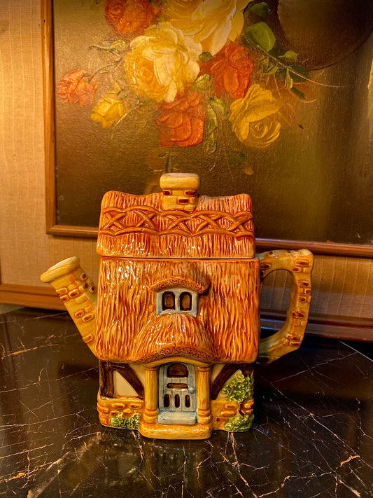 Vintage Cottage / House Tea Pot, Home Decor + Serveware, England