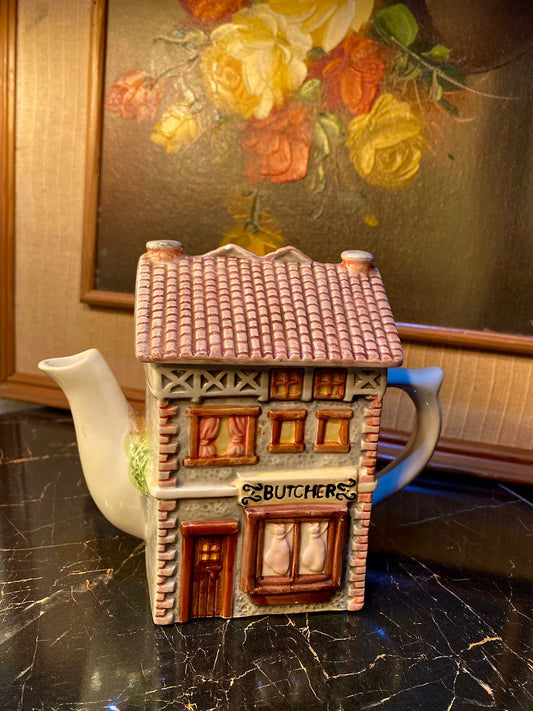 Vintage Cottage / House Tea Pot, Home Decor + Serveware, England