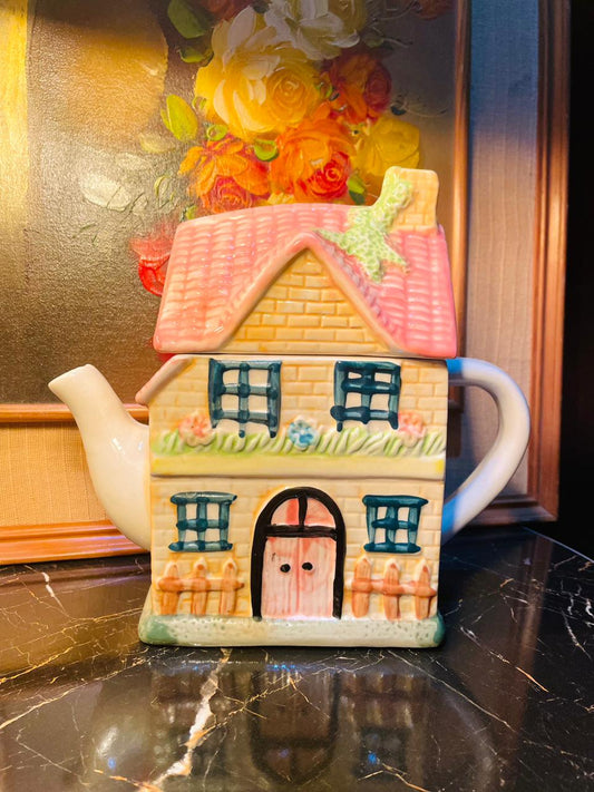 Vintage Cottage / House Tea Pot, Home Decor + Serveware, England