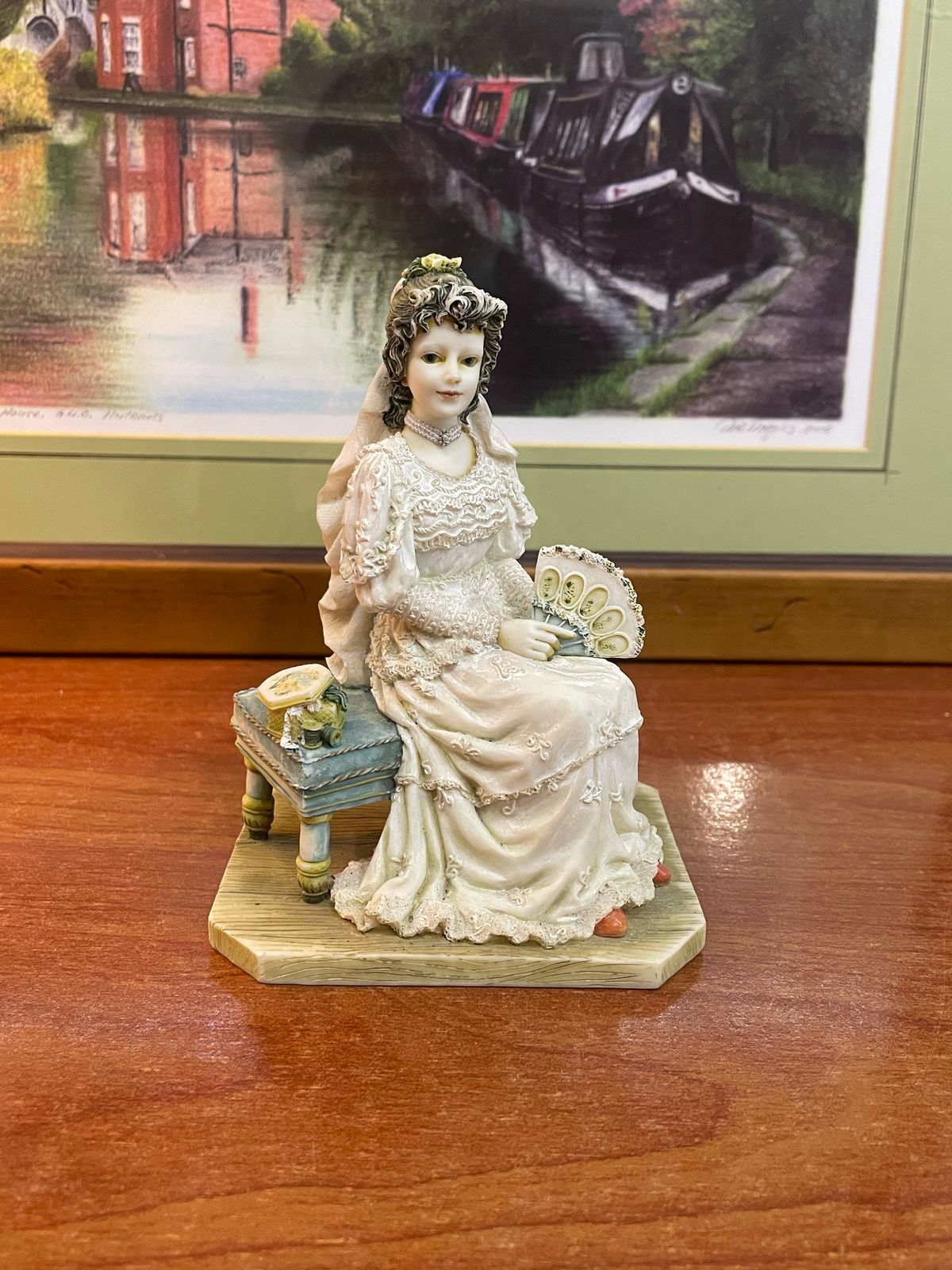 Vintage The Leonardo Collection Figurine Silk and lace sculpture, England