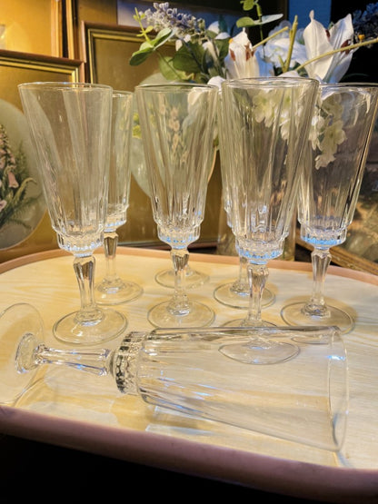 Vintage Crystal Long Stem Glass / Goblets -  Cristal d'Arques France