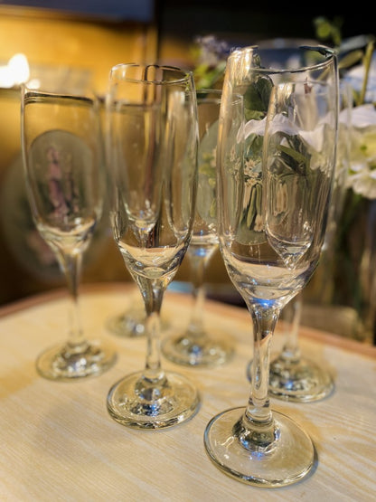 Vintage Long Stem Crystal Glass - Set of 6 - England