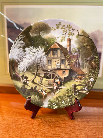 Coalport 'The Old Mill' Plate By Robert Hersey-The Tale of a Country Village, wall plate 8.5 inches