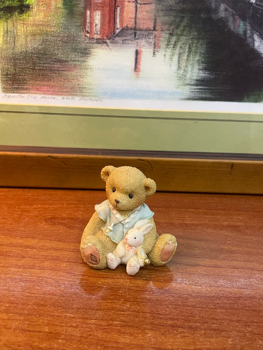 CHERISHED TEDDIES 1997 GET WELL SOON BEAR UNDER THE WEATHER FIGURINE.