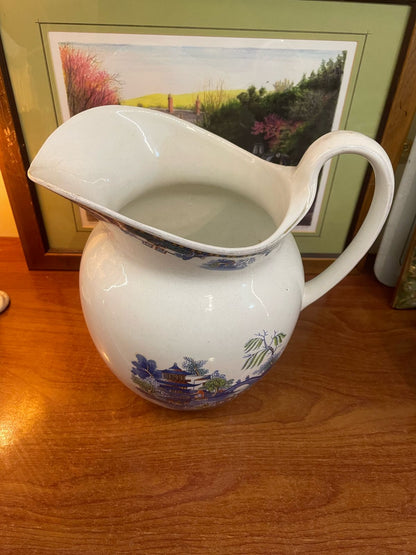 Ceramica De La Cal Pitcher Pottery Hand Painted in Puente Spain and Signed.