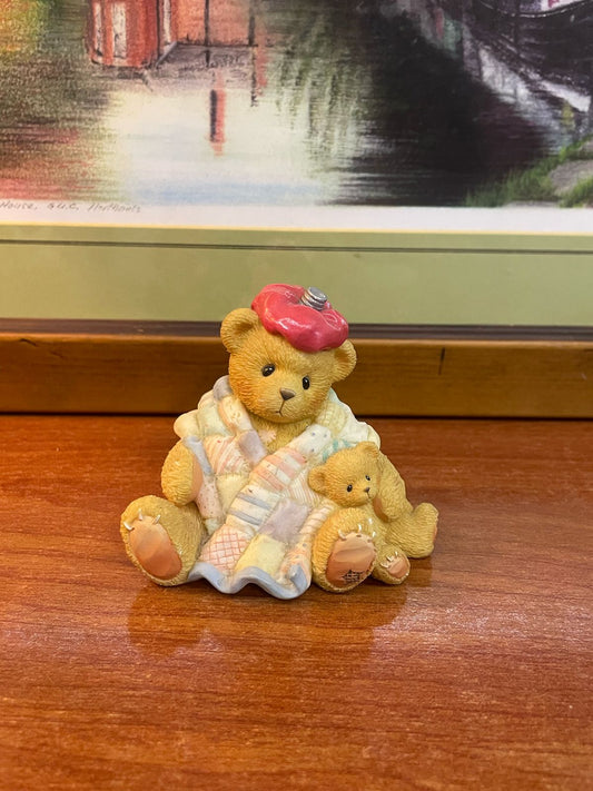 CHERISHED TEDDIES 1997 GET WELL SOON BEAR UNDER THE WEATHER FIGURINE.