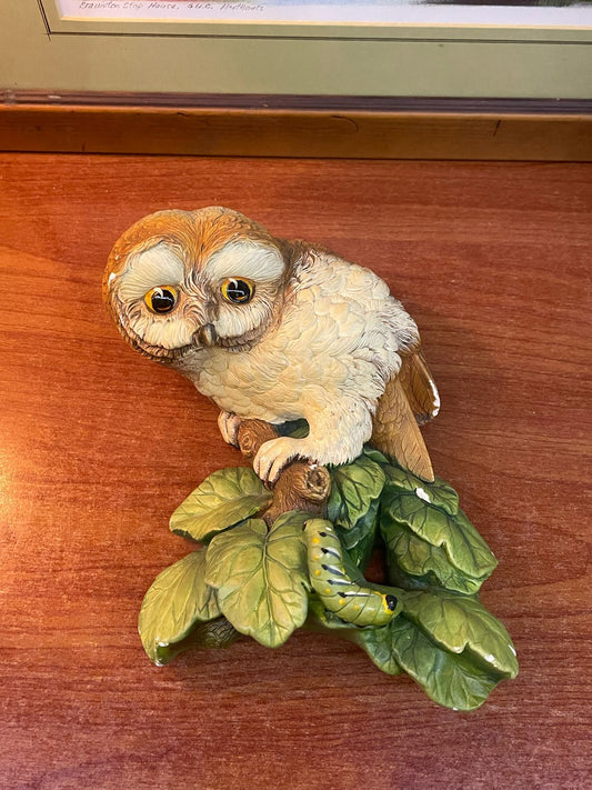 a vintage Bossons chalkware figurine of a baby owl, WALL HANGING