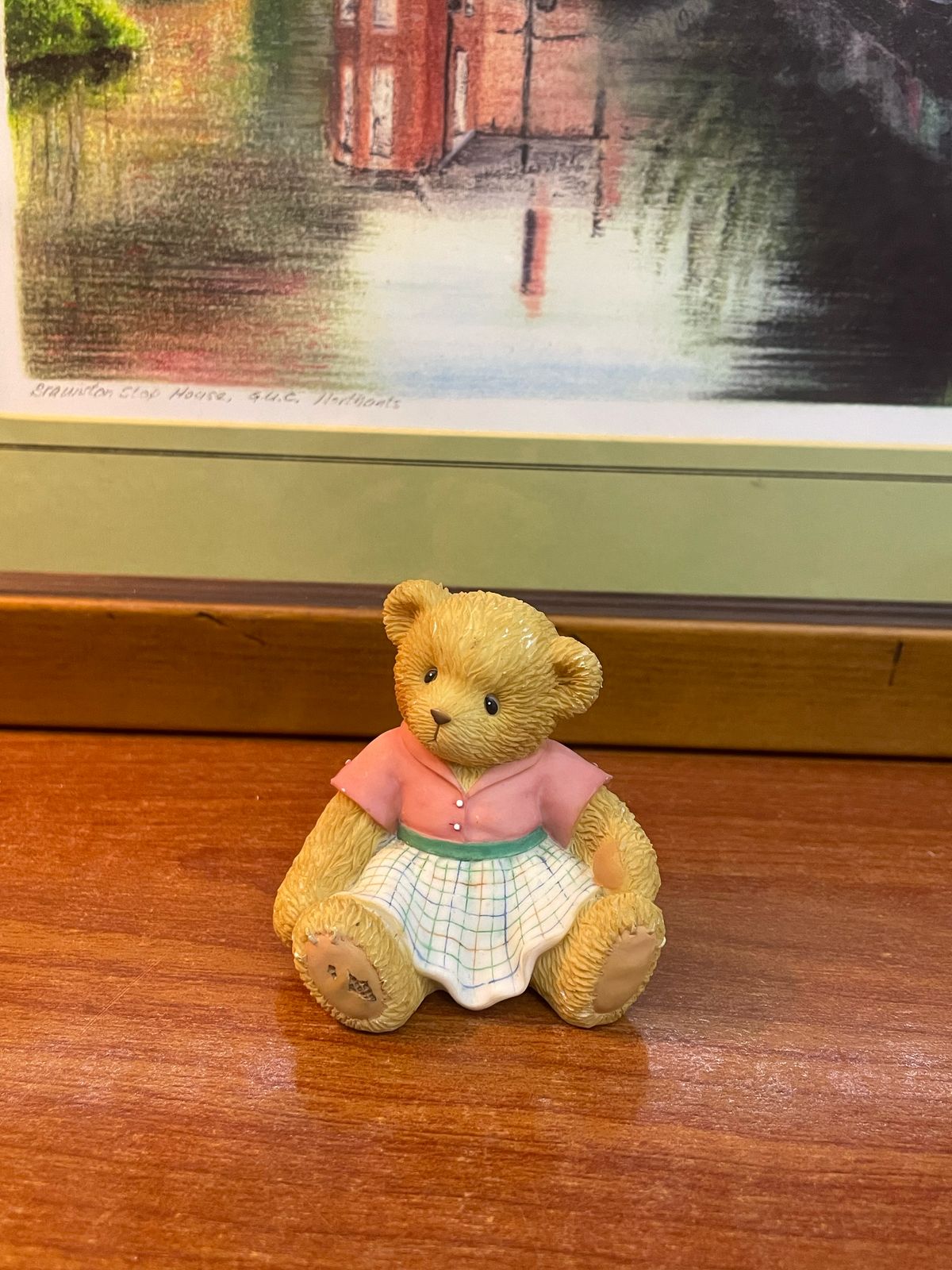 CHERISHED TEDDIE 1997 GET WELL SOON BEAR UNDER THE WEATHER FIGURINE.