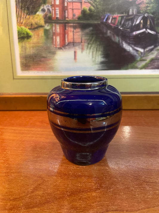 Asian Pottery, Ceramic Vase, Japanese Pheasant, Cobalt Blue, Kutani Porcelain, Cobalt Blue Vase.