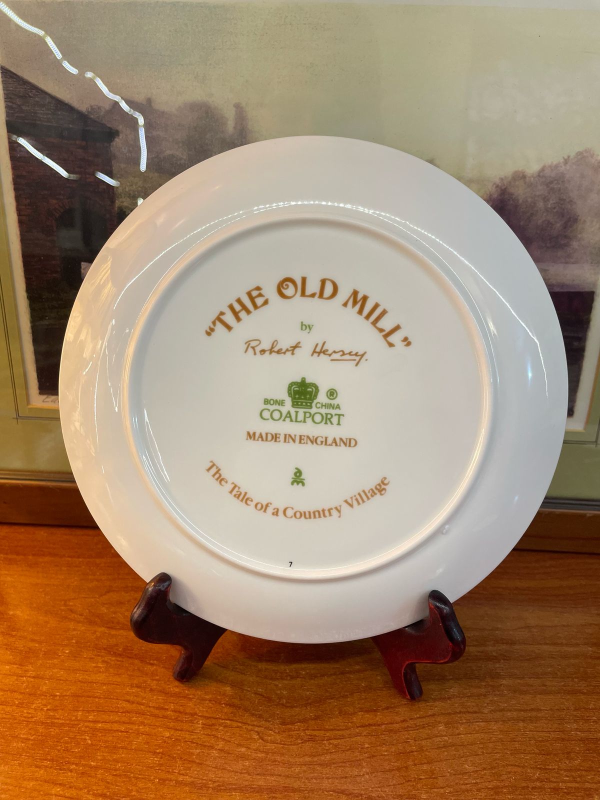 Coalport 'The Old Mill' Plate By Robert Hersey-The Tale of a Country Village, wall plate 8.5 inches