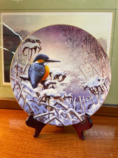 Wedgwood Fine Bone China Collectors Plates. - Kingfishers , wall plate, 8.5 inches , with box